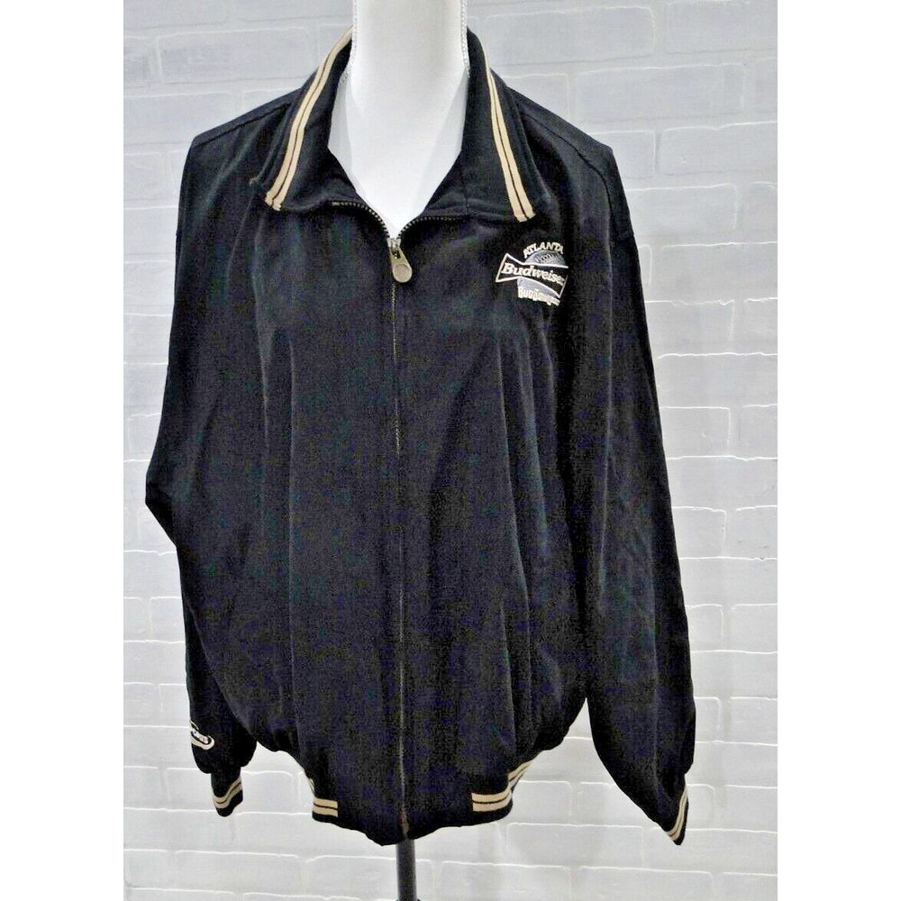 Mens Atlanta Bud Bowl 2000 Budweiser Vintage ABC Sports Black Jacket Full Zip XL